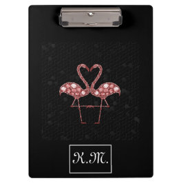 Flamingo Pair, Black. Klembord