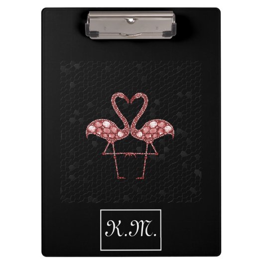 Flamingo Pair, Black. Klembord (Voorkant)