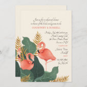 Flamingo pair repetitie diner uitnodiging (Voorkant / Achterkant)