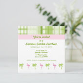 Flamingo & Palm Garden Party Invitation Kaart (Staand voorkant)