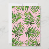 Flamingo Palm Leaves Baby shower Invitation Kaart (Achterkant)
