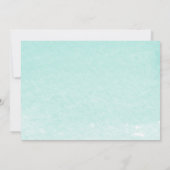 Flamingo & Palm Leaves Blauwgroen Waterverf Baby s Kaart (Achterkant)