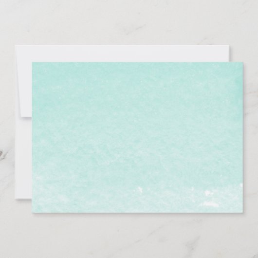 Flamingo & Palm Leaves Blauwgroen Waterverf Baby s Kaart (Achterkant)