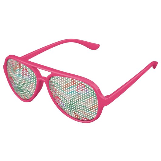 Flamingo Palm Tree Burlap Kijk Aviator Zonnebril (Gekanteld)