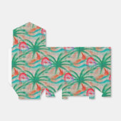 Flamingo Palm Tree Burlap Kijk Bedankdoosjes (Uitgevouwen)