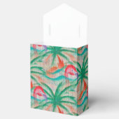Flamingo Palm Tree Burlap Kijk Bedankdoosjes (Geopend)