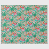 Flamingo Palm Tree Burlap Kijk uit Cadeaupapier (Vlak)