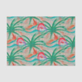 Flamingo Palm Tree Burlap Kijk uit Tissuepapier (Voorkant)