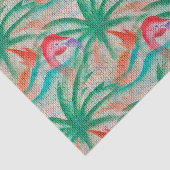 Flamingo Palm Tree Burlap Kijk uit Tissuepapier (Detail)