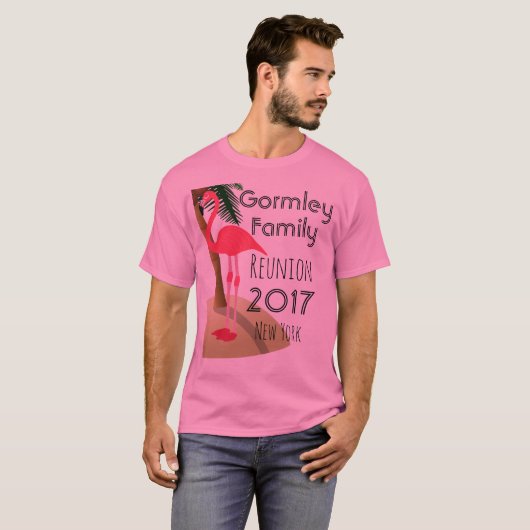 Flamingo Palm Tree Tropical Family Reunion Shirt (Voorkant volledig)