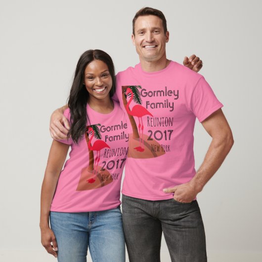 Flamingo Palm Tree Tropical Family Reunion Shirt (Unisex)