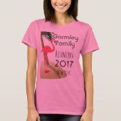 Flamingo Palm Tree Tropical Family Reunion Vrouwen T-shirt (Voorkant)
