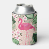 Flamingo, palmbomen, keukenontwerp blikjeskoeler (Blikje Voorkant)