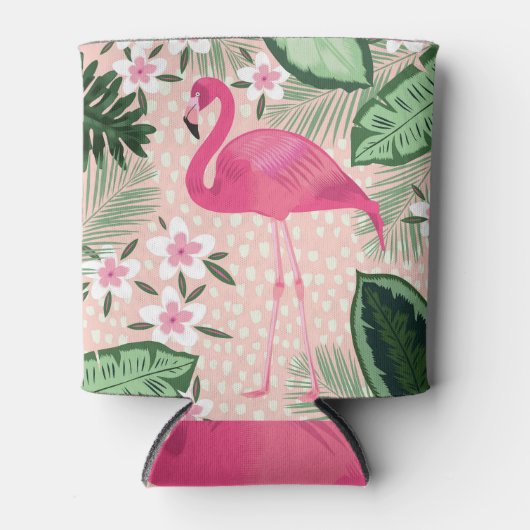 Flamingo, palmbomen, keukenontwerp blikjeskoeler (Voorkant)