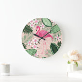 Flamingo, palmbomen, keukenontwerp grote klok (Huis)