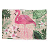 Flamingo, palmbomen, keukenontwerp kussensloop (Achterkant)