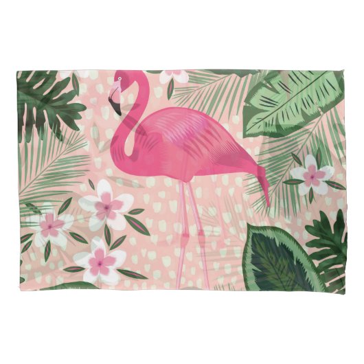 Flamingo, palmbomen, keukenontwerp kussensloop (Voorkant)