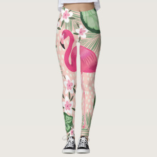 Flamingo, palmbomen, keukenontwerp leggings