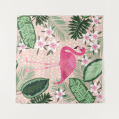Flamingo, palmbomen, keukenontwerp wandkleed (Voorkant (horizontaal))