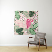 Flamingo, palmbomen, keukenontwerp wandkleed (In Situ (horizontaal))
