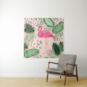 Flamingo, palmbomen, keukenontwerp wandkleed (In situ)
