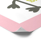 Flamingo + palmboom - Aangepast urinewerk Poster (Hoek)