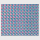 Flamingo & Palms op Geometrisch Patroon Cadeaupapier (Vlak)