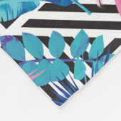 Flamingo & Palms op Geometrisch Patroon Fleece Deken (Hoek)