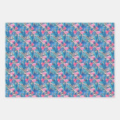Flamingo & Palms op Geometrisch Patroon Inpakpapier Vel (Voorkant 2)