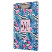 Flamingo & Palms op Geometrisch Patroon Klembord (Links)