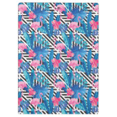 Flamingo & Palms op Geometrisch Patroon Klembord (Achterkant)