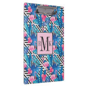 Flamingo & Palms op Geometrisch Patroon Klembord (Rechts)