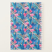 Flamingo & Palms op Geometrisch Patroon Planner (Achterkant)