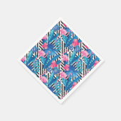 Flamingo & Palms op Geometrisch Patroon Servet (Hoek)