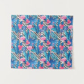 Flamingo & Palms op Geometrisch Patroon Wandkleed (Voorkant (horizontaal))