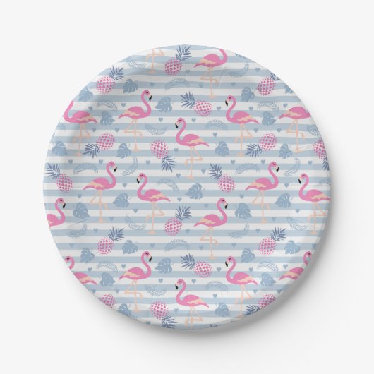 Flamingo Paper Bord - Roze & Blauw (Voorkant)