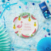 Flamingo Paper-Borden Papieren Bordje (Feest)