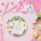 Flamingo Paper-Borden Papieren Bordje (Feest)