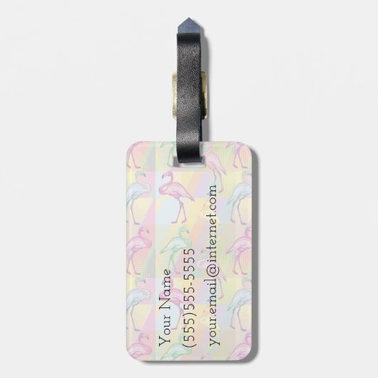 Flamingo Parade Bagagelabel (Achterkant verticaal)