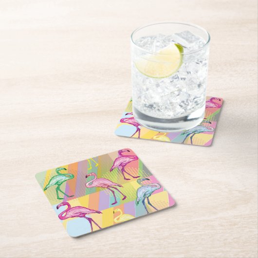 Flamingo Parade Kartonnen Onderzetters (Insitu)