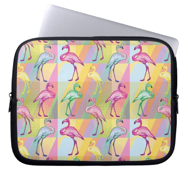Flamingo Parade Laptop Sleeve (Voorkant)