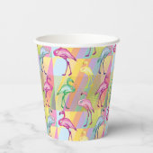 Flamingo Parade Papieren Bekers (Achterkant)