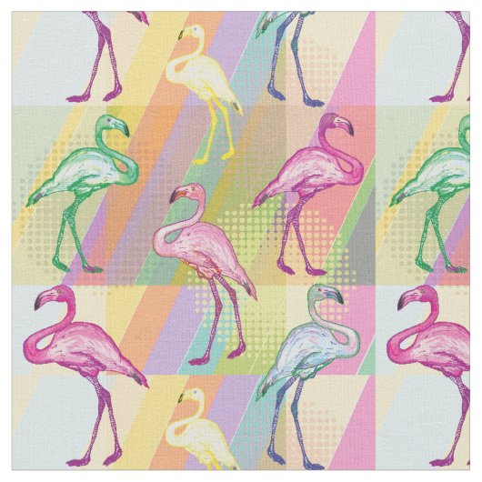 Flamingo Parade Stof (Close Up)