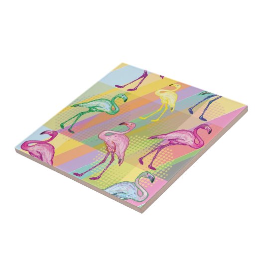 Flamingo Parade Tegeltje (Zijkant)