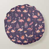Flamingo Paradijs Patroon Rond Kussen (Achterkant)