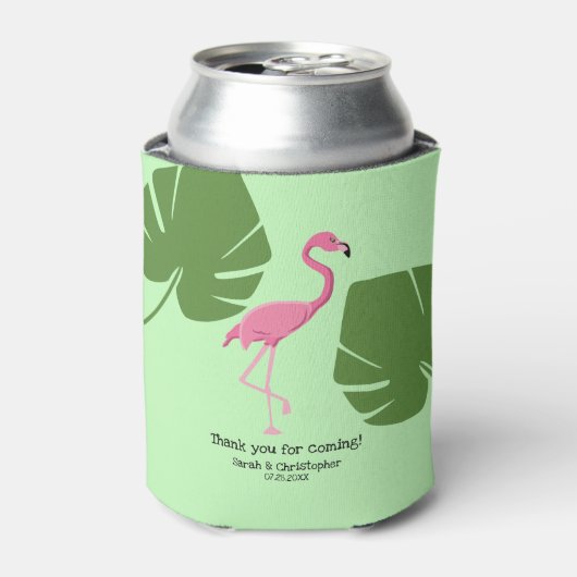 "Flamingo Paradise" Aangepaste Koelbox met Tropica Blikjeskoeler (Blikje Voorkant)