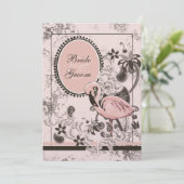 Flamingo Paradise Beach Wedding Kaart (Staand voorkant)