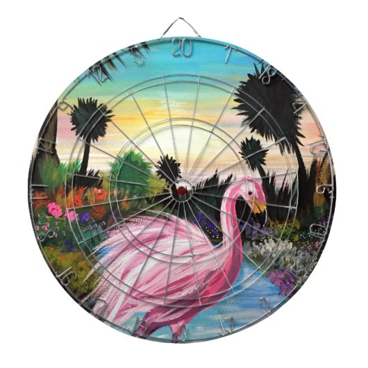 Flamingo Paradise Dartbord (Voorkant)