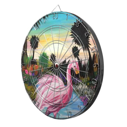 Flamingo Paradise Dartbord (Voorkant Rechts)