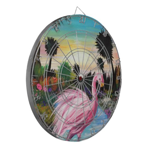 Flamingo Paradise Dartbord (Voorkant Links)